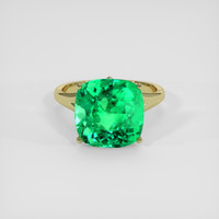 6.56 Ct. Emerald Ring, 18K Yellow Gold 1