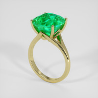 6.56 Ct. Emerald Ring, 18K Yellow Gold 2