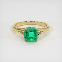 1.65 Ct. Emerald Ring, 18K Yellow Gold 1