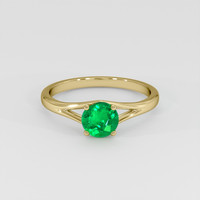 0.67 Ct. Emerald Ring, 18K Yellow Gold 1