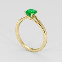 0.67 Ct. Emerald Ring, 18K Yellow Gold 2