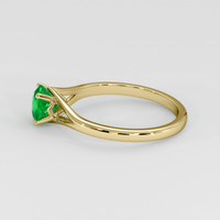 0.67 Ct. Emerald Ring, 18K Yellow Gold 4