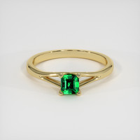 0.35 Ct. Emerald Ring, 18K Yellow Gold 1