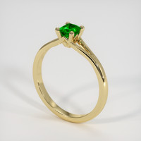 0.35 Ct. Emerald Ring, 18K Yellow Gold 2