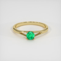 0.25 Ct. Emerald Ring, 18K Yellow Gold 1