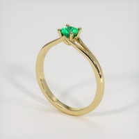 0.25 Ct. Emerald Ring, 18K Yellow Gold 2