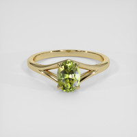 1.12 Ct. Yellowish Green Chrysoberyl Ring, 18K Yellow Gold 1