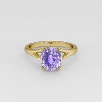 3.56 Ct. Purple Sapphire Ring, 18K Yellow Gold 1
