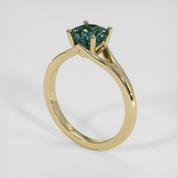 1.33 Ct. Greenish Blue Sapphire Ring, 18K Yellow Gold 2