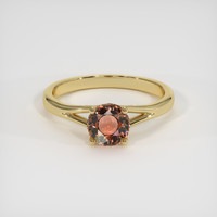 1.07 Ct. Padparadscha Sapphire Ring, 18K Yellow Gold 1