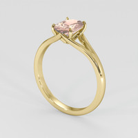 1.19 Ct. Peach Sapphire Ring, 18K Yellow Gold 2