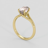 2.32 Ct. Peach Sapphire Ring, 18K Yellow Gold 2