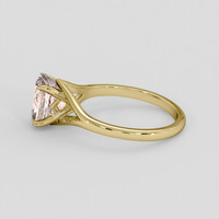 2.32 Ct. Peach Sapphire Ring, 18K Yellow Gold 4