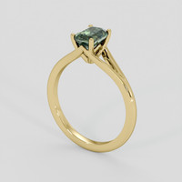 1.13 Ct. Green Sapphire Ring, 18K Yellow Gold 2