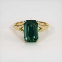4.50 Ct. Green Sapphire Ring, 18K Yellow Gold 1