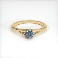 0.60 Ct. Greyish Blue Sapphire Ring, 18K Yellow Gold 1