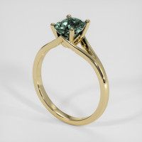 1.56 Ct. Bluish Green Sapphire Ring, 18K Yellow Gold 2