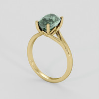 3.20 Ct. Green Sapphire Ring, 18K Yellow Gold 2