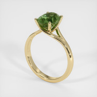 2.84 Ct. Yellowish Green Sapphire Ring, 18K Yellow Gold 2