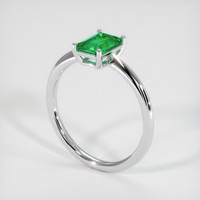 0.72 Ct. Emerald Ring, Platinum 950 2