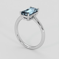 1.67 Ct. Blue Aquamarine Ring, Platinum 950 2