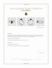 Ruby Ring 1.49 Ct., Platinum 950 Appraisal