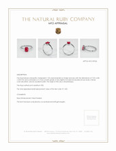 Ruby Ring 1.03 Ct., Platinum 950 Appraisal