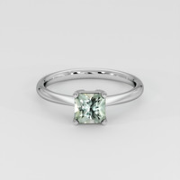 1.10 Ct. Bluish Green Sapphire Ring, Platinum 950 1