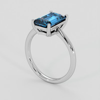 2.50 Ct. Greenish Blue Sapphire Ring, Platinum 950 2