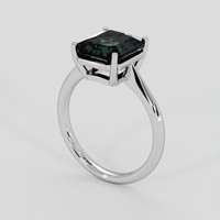 5.48 Ct. Bluish Green Sapphire Ring, Platinum 950 2