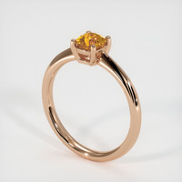 0.67 Ct. Yellowish Orange Sapphire Ring, 14K Rose Gold 2