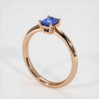 0.75 Ct. Blue Sapphire Ring, 18K Rose Gold 2