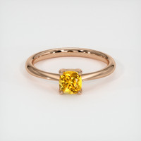 0.67 Ct. Yellowish Orange Sapphire Ring, 18K Rose Gold 1