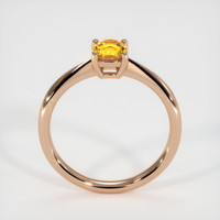 0.67 Ct. Yellowish Orange Sapphire Ring, 18K Rose Gold 3