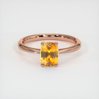 1.29 Ct. Yellowish Orange Sapphire Ring, 18K Rose Gold 1