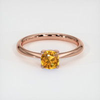 0.55 Ct. Orangish Yellow Sapphire Ring, 18K Rose Gold 1