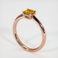 0.55 Ct. Orangish Yellow Sapphire Ring, 18K Rose Gold 2