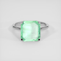 4.16 Ct. Emerald Ring, Silver 1