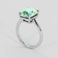 4.30 Ct. Bluish Green Aquamarine Ring, Silver 2