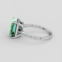 4.30 Ct. Bluish Green Aquamarine Ring, Silver 4