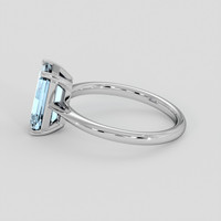 1.67 Ct. Blue Aquamarine Ring, 10K White Gold 4