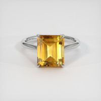 6.59 Ct. Yellowish Orange Citrine Ring, 10K White Gold 1