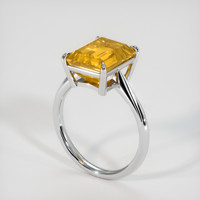 6.59 Ct. Yellowish Orange Citrine Ring, 10K White Gold 2