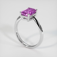 2.30 Ct. Purplish Pink Sapphire Ring, 10K White Gold 2