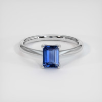 0.91 Ct. Blue Sapphire Ring, 10K White Gold 1