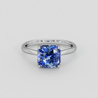 3.17 Ct. Blue Sapphire Ring, 10K White Gold 1