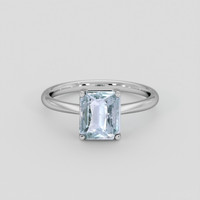 3.06 Ct. Greenish Blue Sapphire Ring, 10K White Gold 1