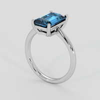 2.50 Ct. Greenish Blue Sapphire Ring, 10K White Gold 2