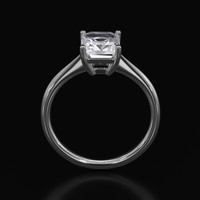 2.54 Ct. White Sapphire Ring, 10K White Gold 3