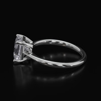 2.54 Ct. White Sapphire Ring, 10K White Gold 4